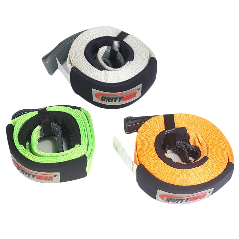 Unity 4x4 Offroad Accessories Customized Nylon Snatch Strap With Shackles Kit 20% Elongation 1 Year Warranty