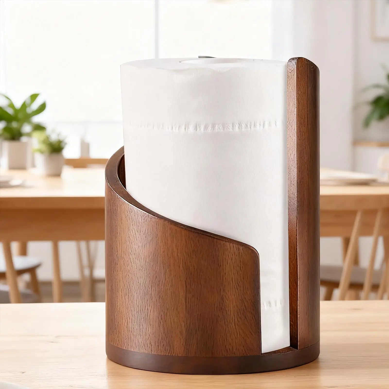 Wooden Paper Tissue Holder Napkin Dispenser Bathroom Rack Paper Towel Stand Kitchen Roll Paper Organize For Dining Table Decor