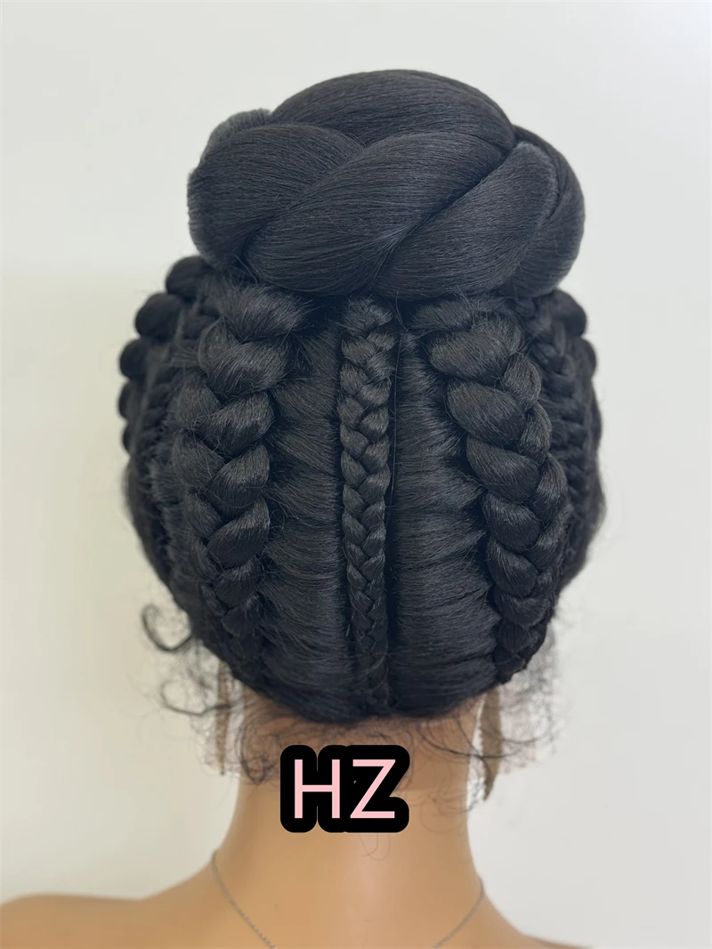 1B Новое поступление, плетеные парики, парик с приподнятой булочкой, синтетический парик шнурка, конурок с детскими африканскими американскими женщинами, кружевные плетеные парики
