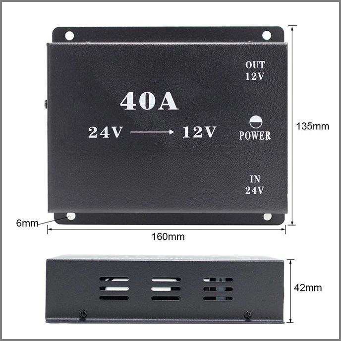 

30A 40A 50A 60A 24V to 12V High Power Vehicle Buck Power Converter