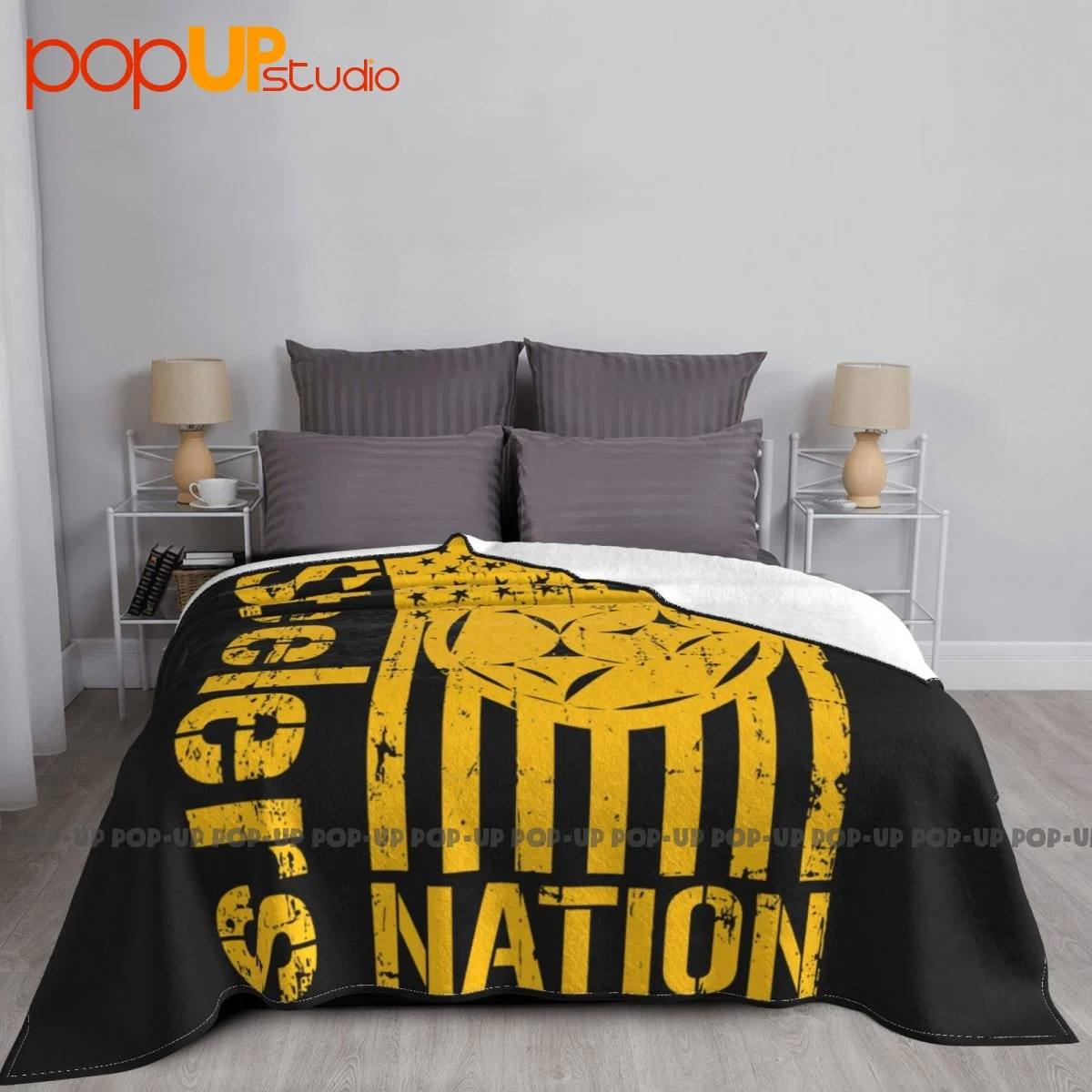 Steelers Nation Pittsburg Football Fan Jersey Gear-Ringspun Blanket Bedding Dust Cover Faux Fur Throw