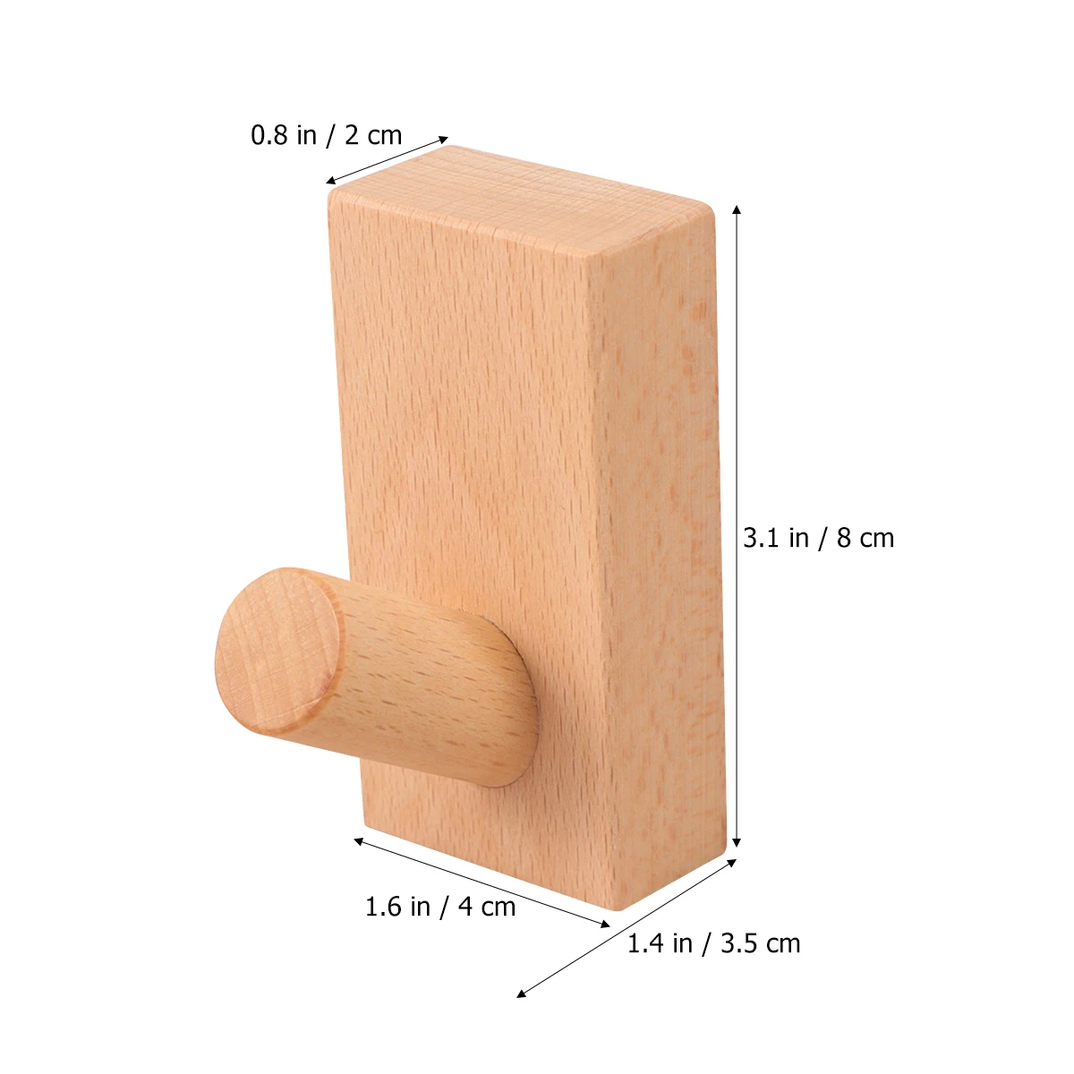 

Solid Wood Hooks Adhesive Door Back Hanger Living Room Bedroom Porch Storage Rack Clothes Accessories Wall