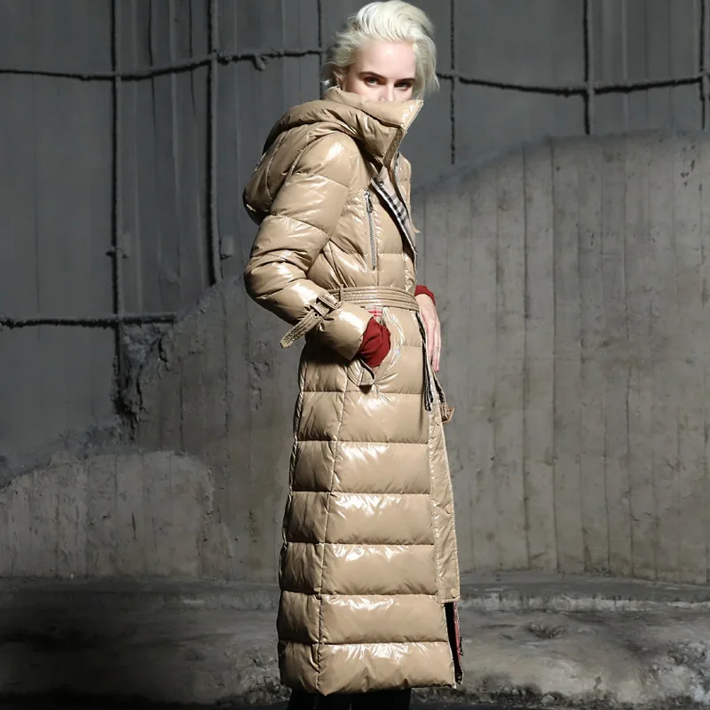 

Counter brand down jacket Women's Light luxury big 2022 Winter thickened European goods goose down disposable coat overknee long