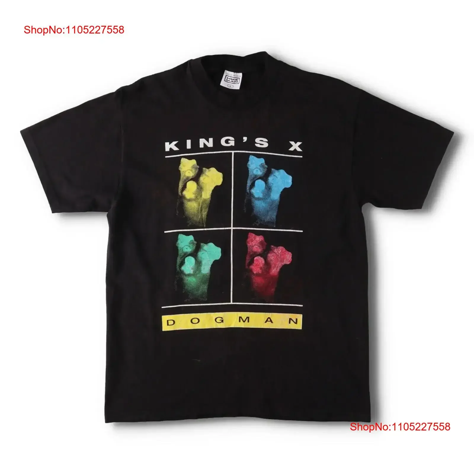 Camiseta con banda firmada NICEMAN KINGS x DOGMAN WORLD TOUR de los 90 hecha en vintage Lavado Gráfico versátil Suave Elegante Unisex Casual