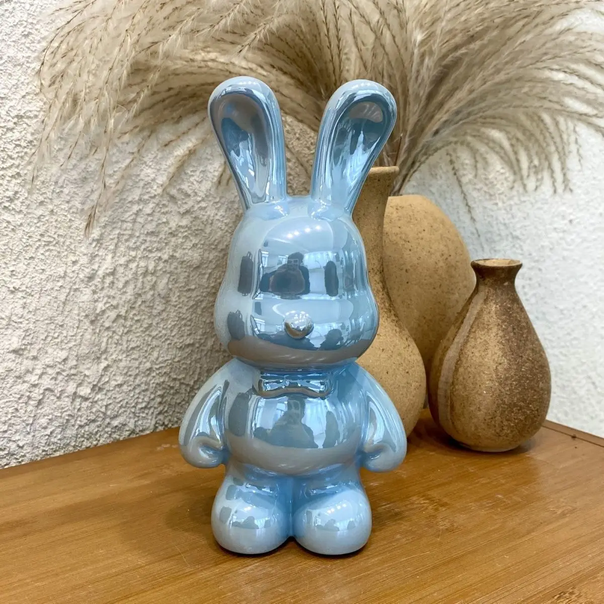 Ins Nordic Fashion Rabbit Bear Tray Figurines Luxury Piggy Bank Home for Living Room Bedroom Decor Ornament Animal Statues