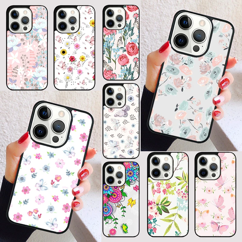 BUTTERFLY FLORAL PATTERN COLLECTION Phone Case for iPhone 16 15 SE2020 6 7 8 Plus for Apple 13 11 12 14 Mini Pro Max Cover