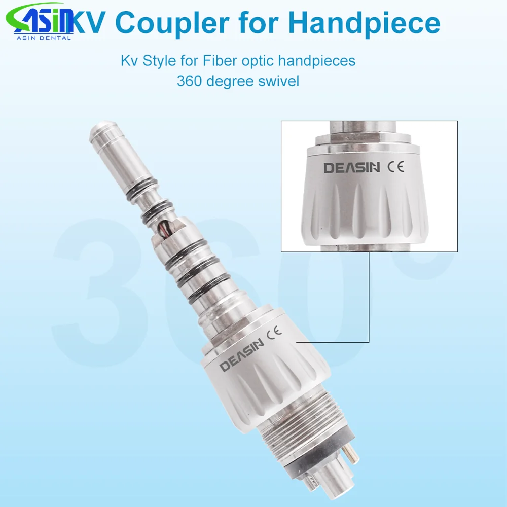 Dental 6 HOLE Quick Coupler For kavo 9000 LED Fiber optic Handpiece Adaptor Coupling 6M6 Holes with water filter