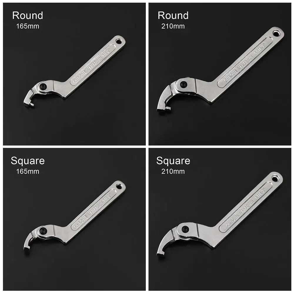 32mm~75mm Hand Tools Nut Key Large Opening Repair Set C Spanners Hook Wrenchs Water Meter Wrench Adjustable Spanner