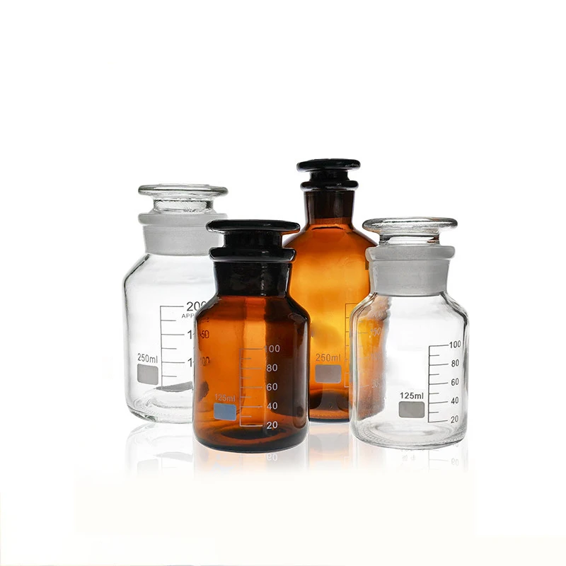 1 piece peagent sample bottle Transparent/Brown glass bottle Frosted small-mouth and wide-mouth, sealed and thickened