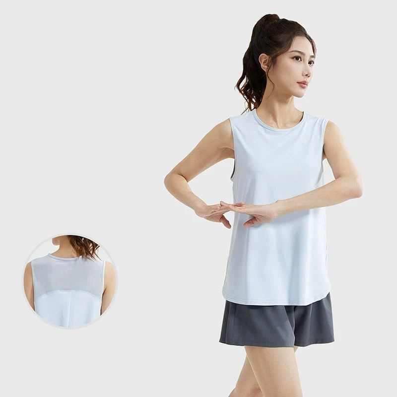 2026 Women New Summer Loose Yoga Vest Mesh Sleeveless Cover Up Breathable Casual Yoga Top for Running Fitness Outdoor Sports