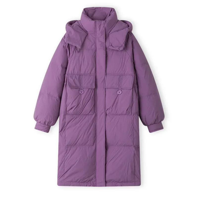 Chaqueta con capucha de longitud media acolchada de algodón para mujer, parka holgada de estilo coreano, abrigo grueso para todas las estaciones, invierno, 2024