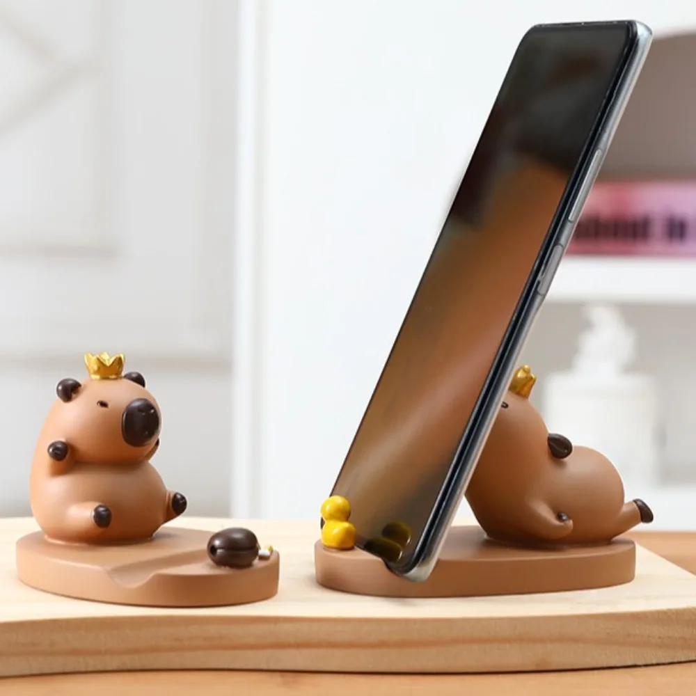 Figure Model Capybara Phone Holder Desk Decor Animal Capybara Mobile Phone Stand Cartoon Support Capybara Cell Phone Bracket