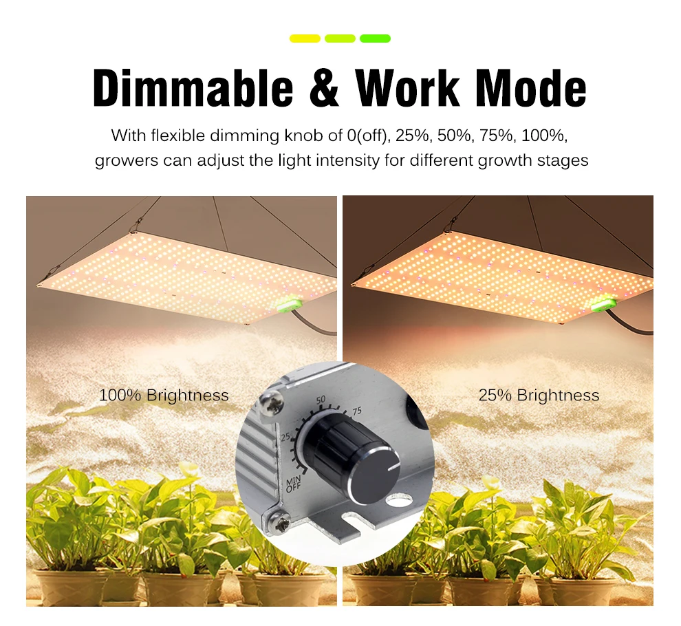 Vollspektrum Dimmbare Pflanzenlampe 120W 240W LED-Wachstumslampe mit UV-Unabhängigem Schalter für Indoor-Gewächshaus Gemüse Blumen Setzlinge – Detail 3