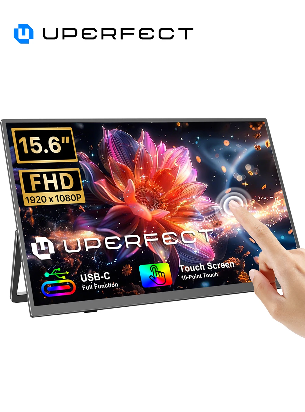 UPERFECT 15.6インチ タッチスクリーン ポータブルモニター 1080P IPS