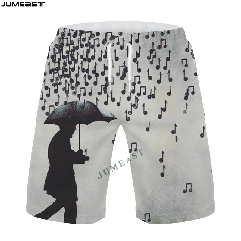 Jumeast Men Women Oversized Male Female Streetwear Old Newspaper Shorts Trunks Board Shorts Beach Casual Sweatpants Short Pants