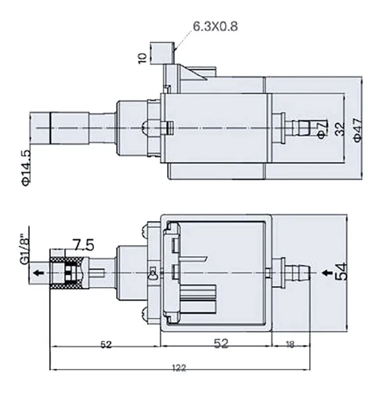 Jiayin JYPC-5 AC 220V - 240V 9bar 45W Electromagnetic Water Pump High Pressure Coffee Machine Cleaner Hot Iron Self-priming Pump