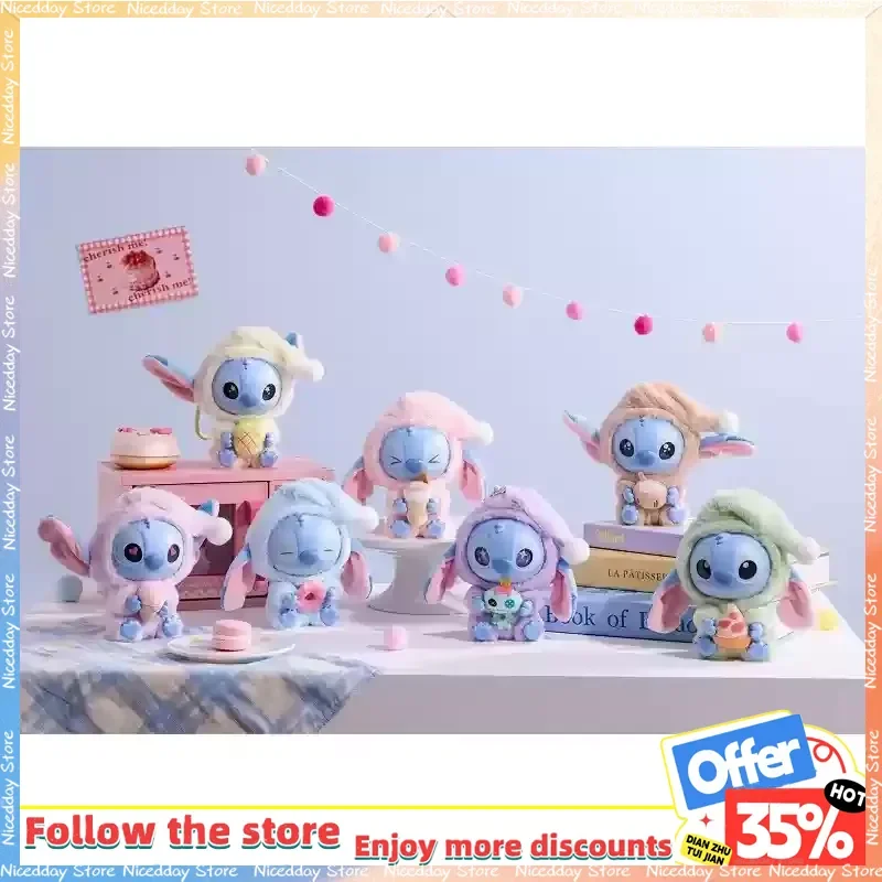 

Disney Stitch Eat Something Before Sleep Series Vinyl Blind Box Kawaii Stitch Figure Suprise Box Desk Decor Ornament Gift