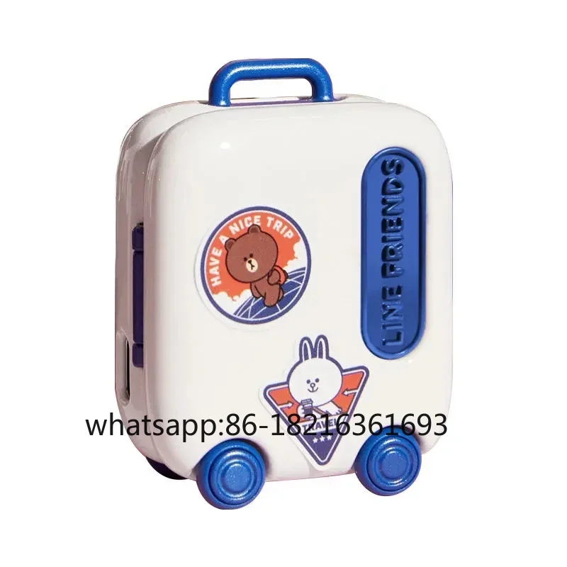 

2023 New Linefriends LFT18 Suitcase Headset Semi-ear Wireless Bluetooth Headphones Noise Cancelling Earbuds With Power Display