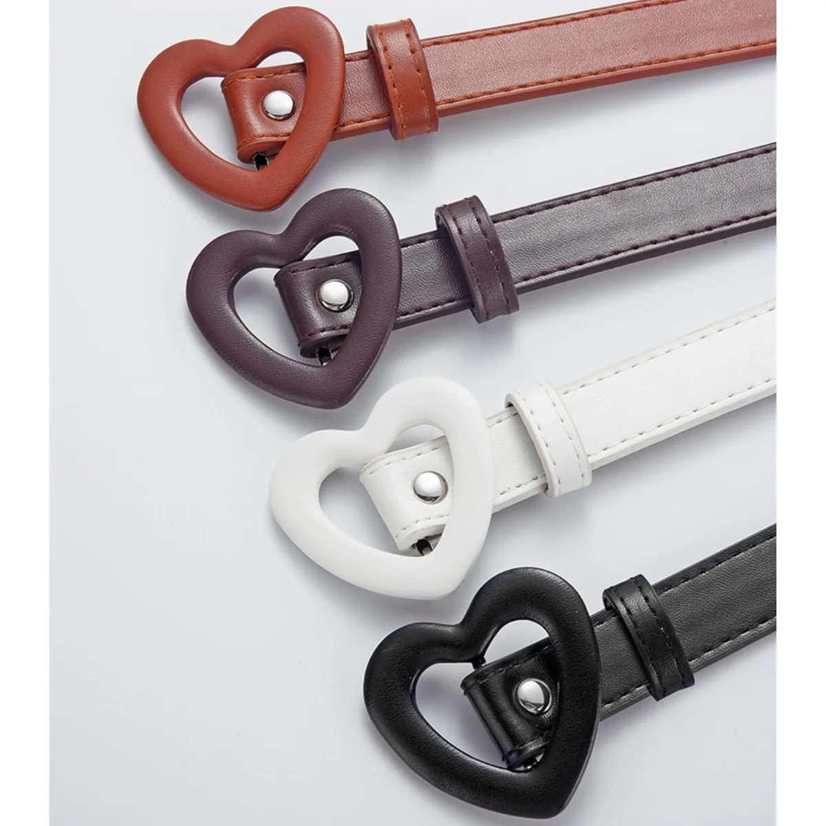 New macaron fashion all-match classic pu material love pin buckle unisex belt