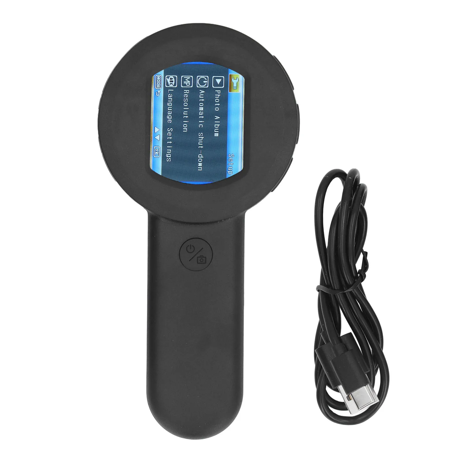 Handheld Magnifying Glass 2 Light Sources Real Time Measurement Handheld Electronic Magnifying Glass Manual Focus for Jewelry