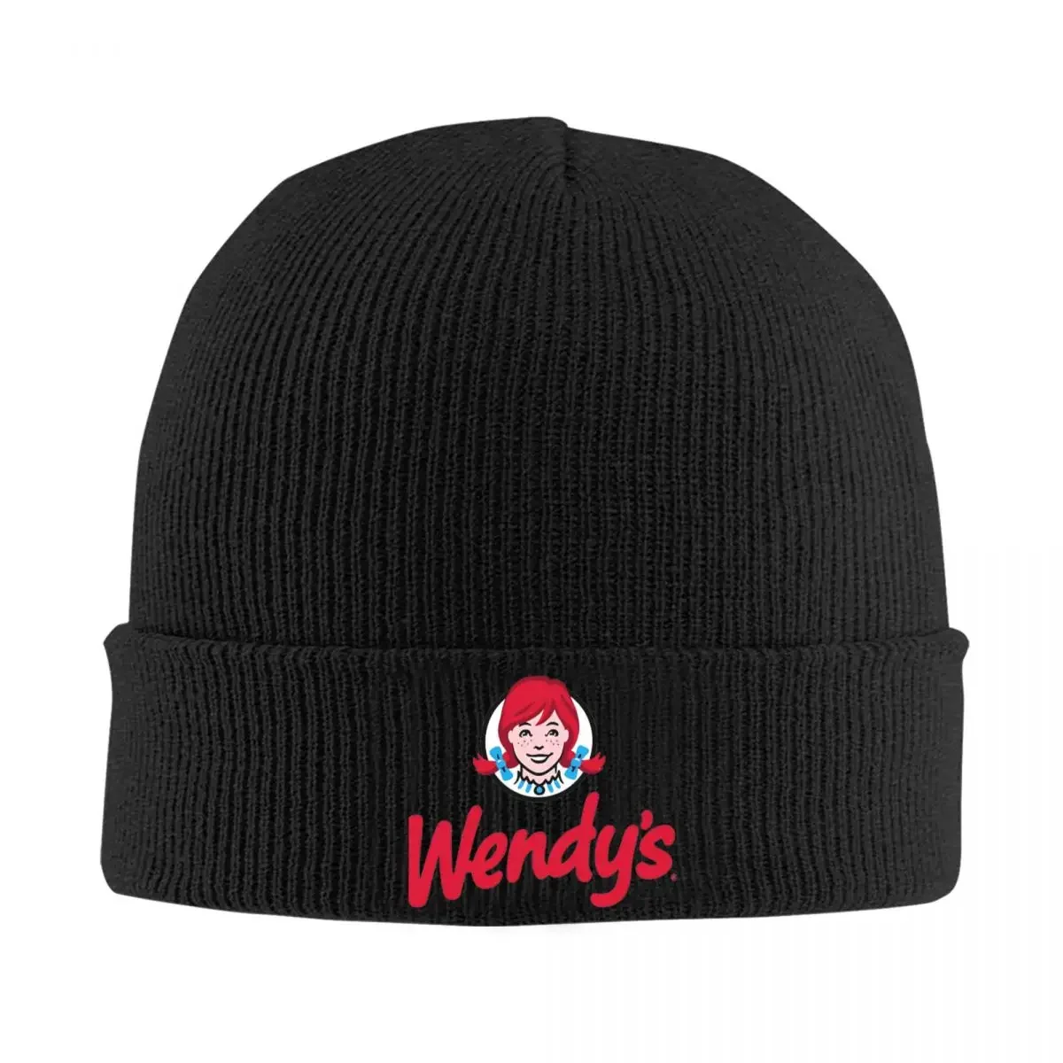 Wendy Fast Food Restaurant Logo Hat Autumn Winter Skullies Beanies Ski Cap Men Women Acrylic Skullcap