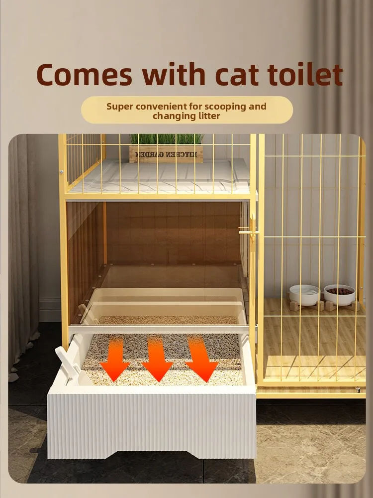 

cage with toilet integrated cat litter box cat villa household litter one room one living room one bathroom