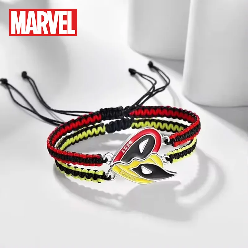 1 para Marvel Movie Deadpool i Wolverine bransoletka para najlepszy przyjaciel Anime peryferyjny magnes miłosny tkana bransoletka biżuteria prezent