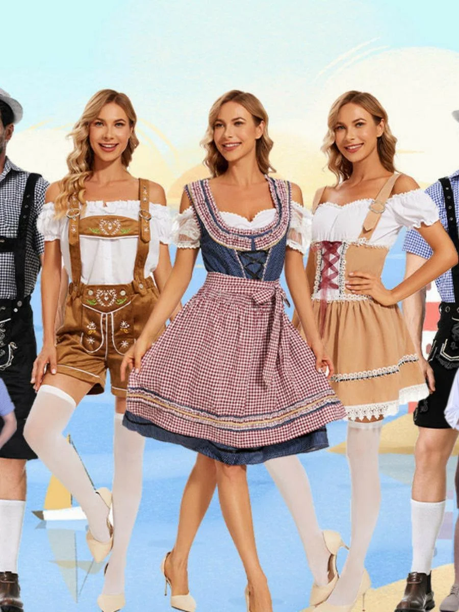 ชุดเอี๊ยมลายสก็อตสไตล์อุตสาหกรรมหนักแบบดั้งเดิมสำหรับการแสดงบนเวที  ชุดคอสตูมแนวชาติพันธุ์สำหรับผู้หญิง