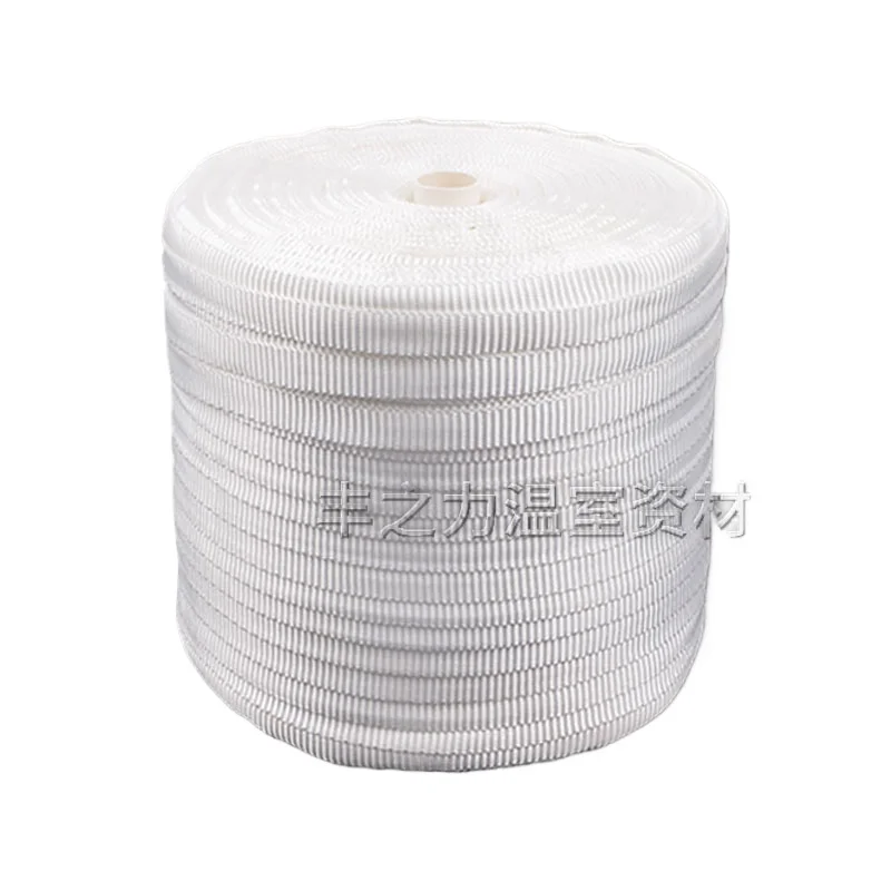 Greenhouse accessories film pressing belt, wire rope thickened, white film support belt, tension film pressing flat belt