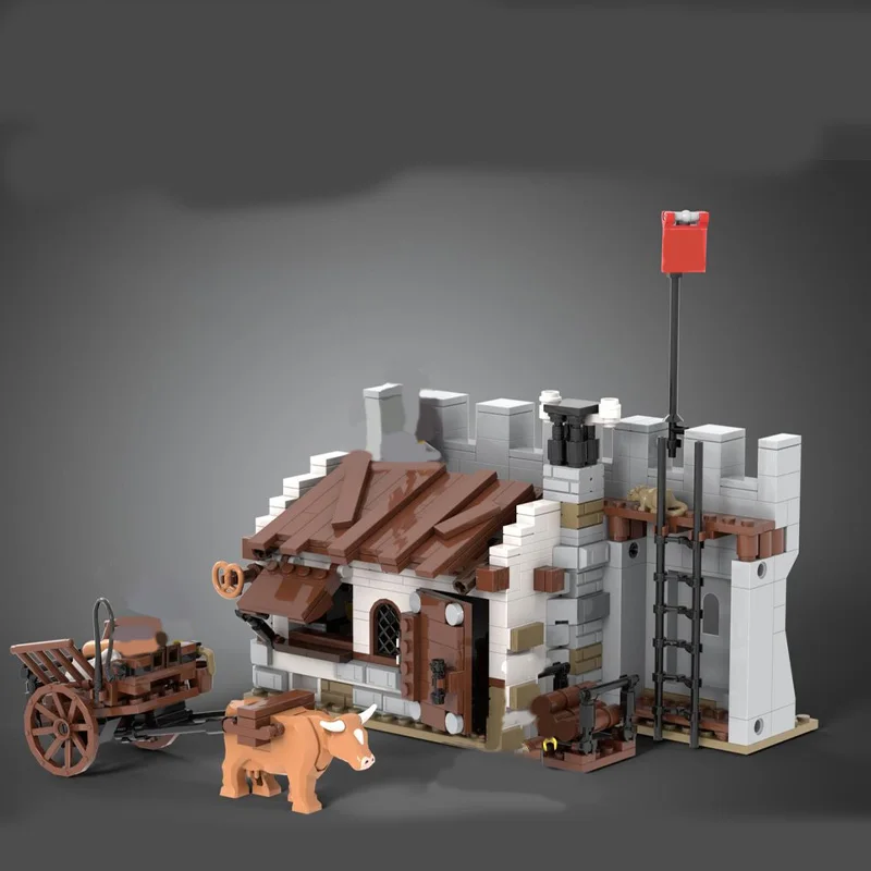 625 Teile Mittelalterliche Burg Serie Bäckerei Bausteine Retro Architektur Modell Display Spielzeug Für Kinder Montage Weihnachten Geschenke