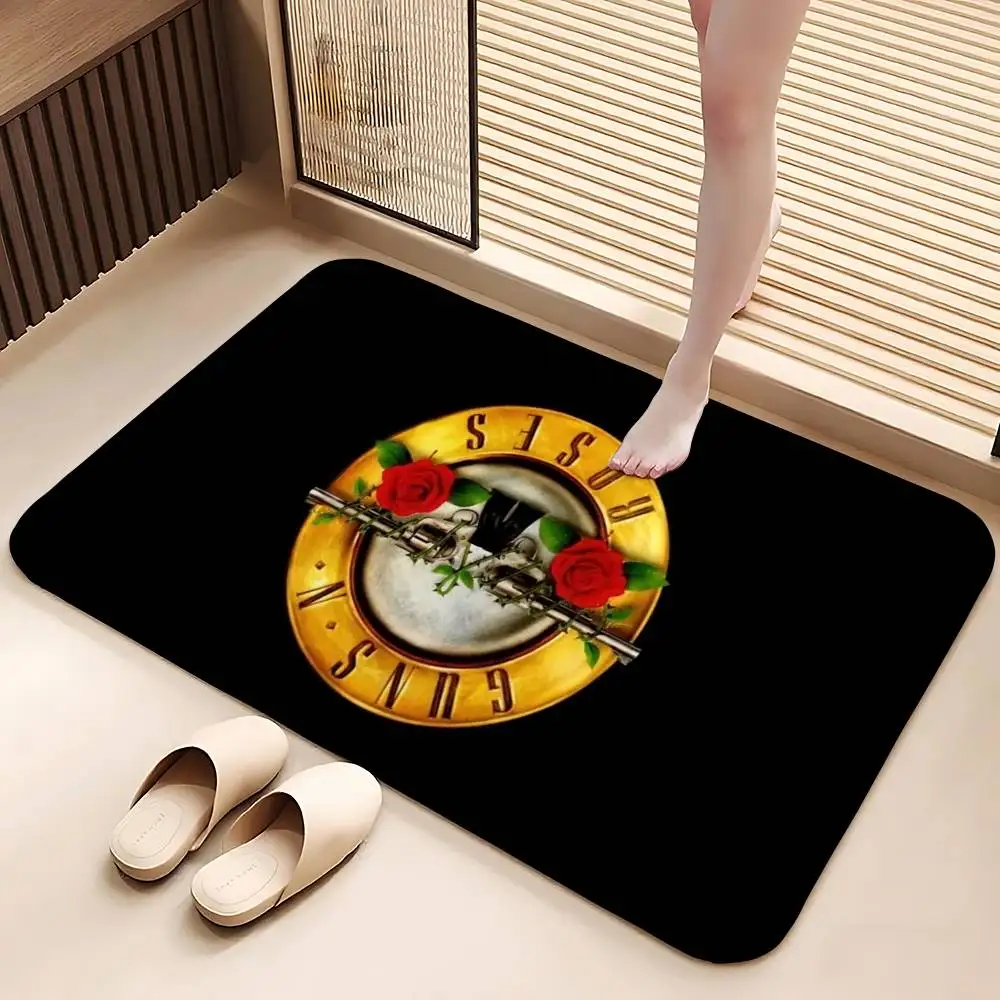 Rock Band Guns N Roses Carpet Bathroom Anti-slip Mat Door Mat Home Decoration Mat Entrance Door Mat Scratch-resistant Door Mat