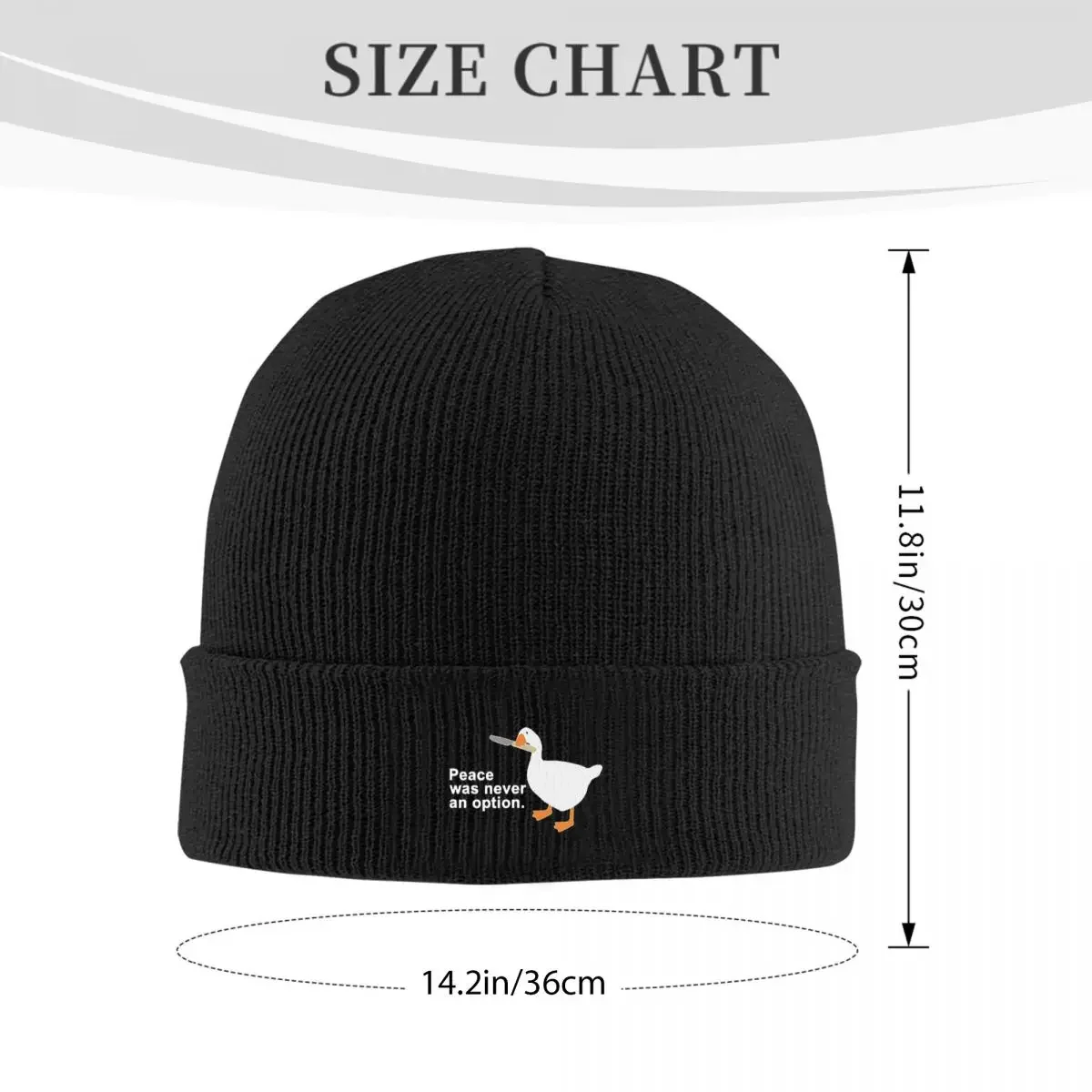 Peace Was Never An Option Funny Untitled Goose Game Knitted Cap Winter Knit Bonnet Hat Skullies Beanies Hip Hop Caps For Unisex