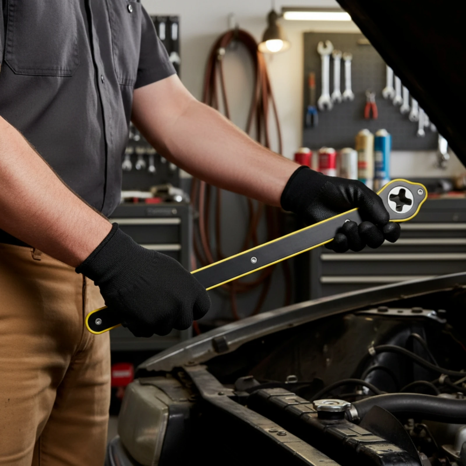 Jack Wrench with Cross Socket Flat-Handle Cross-Shaped Car Jack Wrench Tool Thick Steel Long-Lasting for Drivers