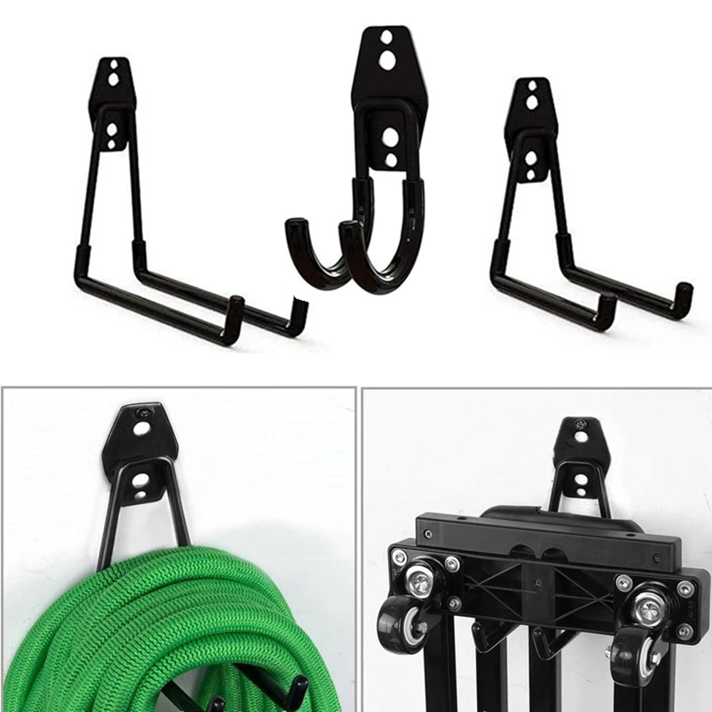 Metal Hook Garage Organizer Wall Mount Bicycle Hanger Hooks Wall Mount Anti-slip Storage Hook For Ladders Garden Tool with Screw