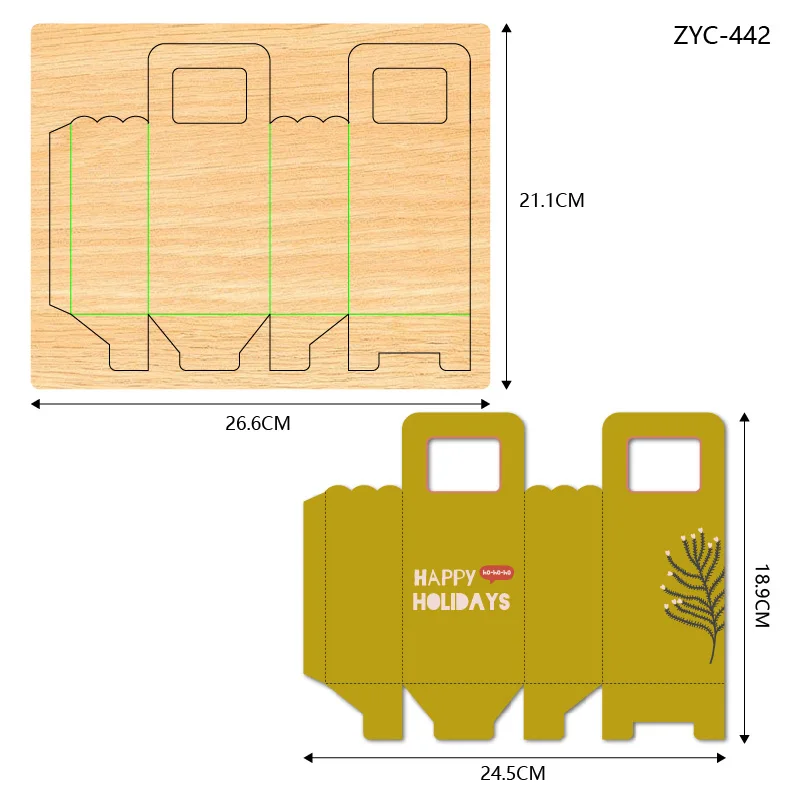 

Box Wooden Cutting Mold Suitable for Die-Cutting Machines, ZYC-442