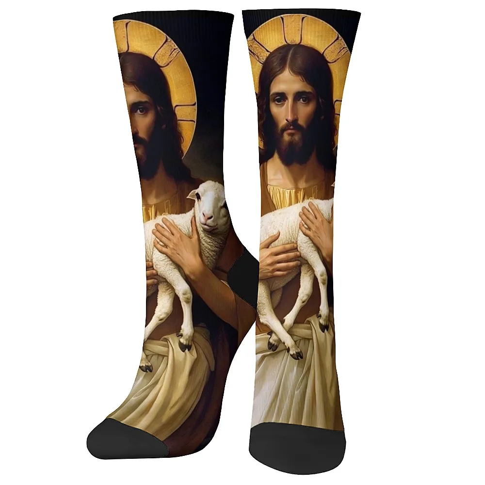 Retro-Jesus-Herrensocken mit Ostern-Motiv, weich, atmungsaktiv, neuartige Happy Crew-Socken, lässig, Party, Outdoor-Sport, ideales Weihnachtsgeschenk