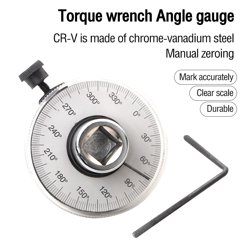 Simple Type Torque Wrench Angle Gauge With Scale High Hardness Silver-Plated Long Handle Torque Wrench For Car Repair