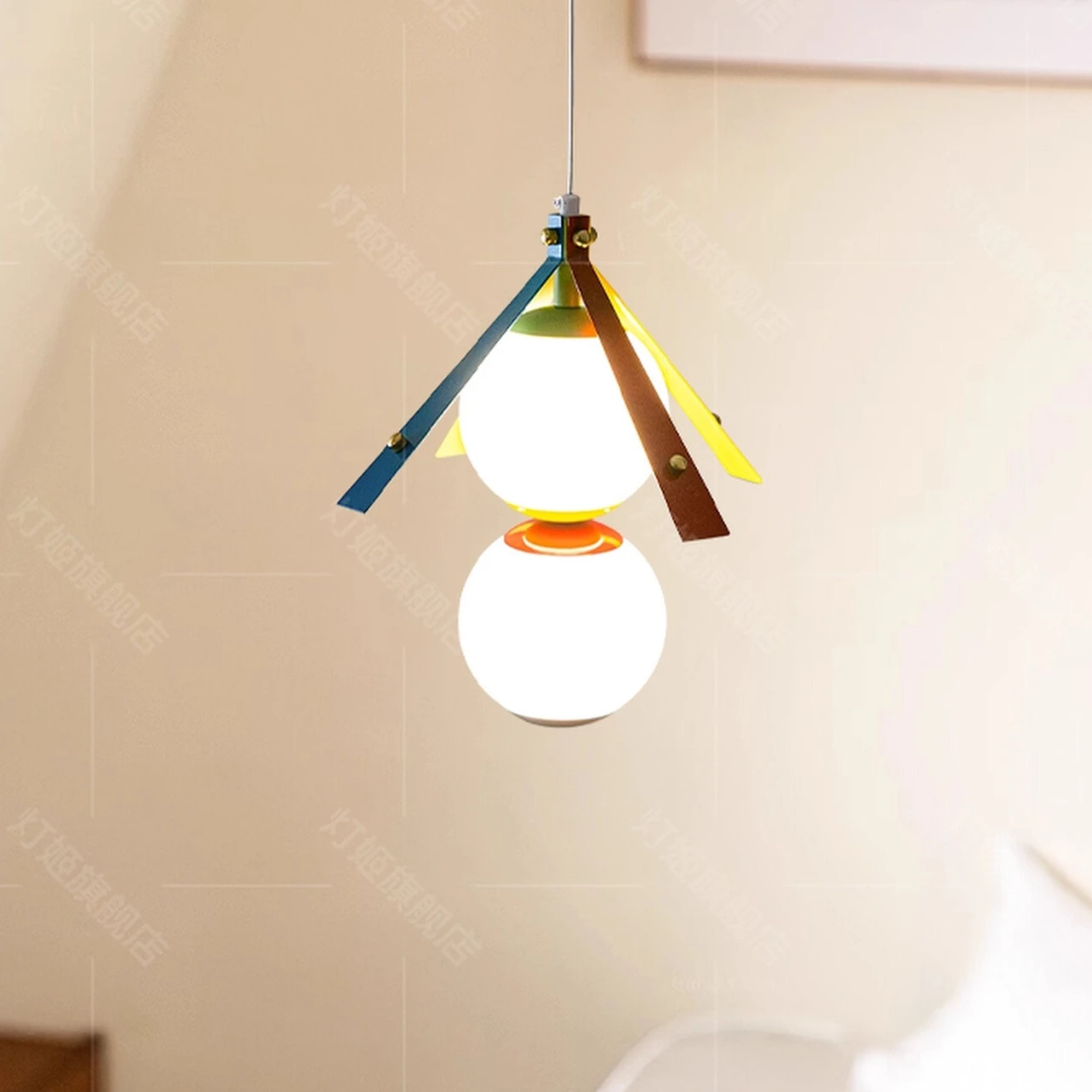 

Memphis dopamine bedside pendant light personalized and creative colorful eye protection children's bedside lighting fixtures