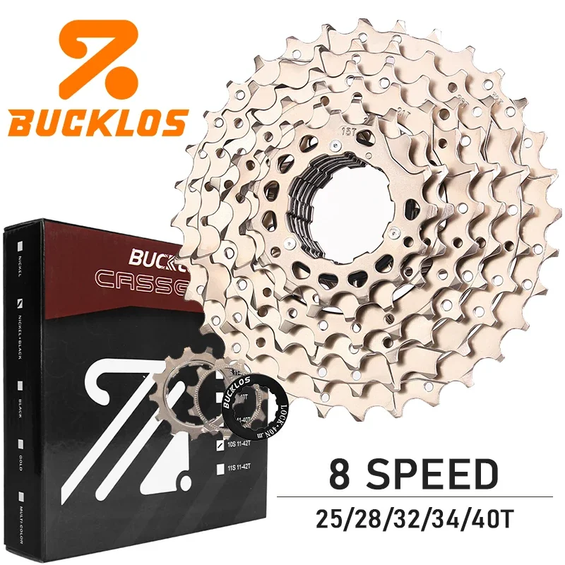 Cassetta per bicicletta BUCKLOS K7 a 8 velocità, cassetta per bici da strada e mountain bike 8V, 25T 28T 32T 34T 40T, ruota libera MTB per Shimano HG