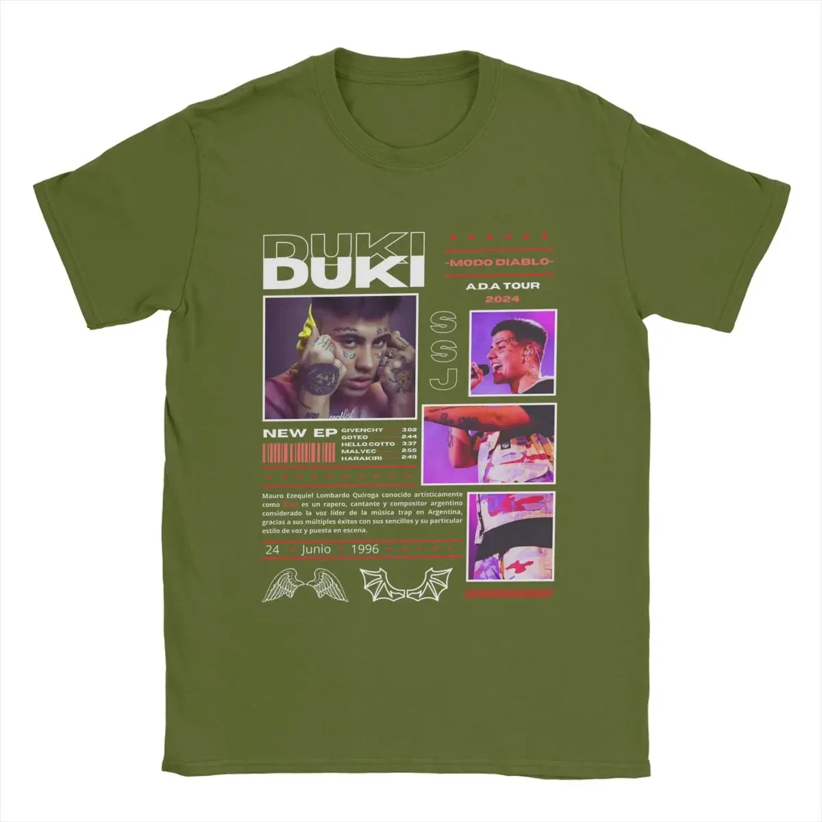 Summer Duki Singer Rapper for Men Women T Shirt Album Tour 2024 Merch Funny Tees T-Shirts Pure Cotton Classic Clothing 71810