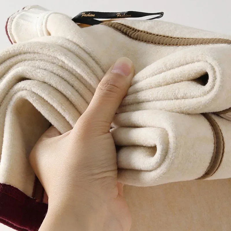 Dame Winter Klassische Tägliche Fleece Hosen Frauen Hohe Taille Thermische Plüsch Hosen Mädchen Außerhalb Täglichen Schnee Warme Lange Hosen