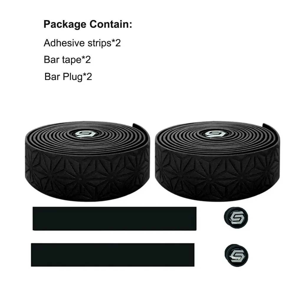 Road Bike Bar Tape Handlebar Tapes EVA+PU Soft Anti-Vibration Wrap Tape Durable Bar Bartape 1pair Chrysanthemum Pattern