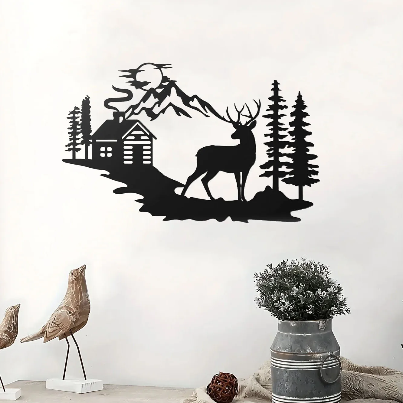 

Adorable 17.5”x11” Rustic Forest Wall Decor – Cute Deer Ornaments for Home. Lovely for Cabin and Nature-Inspired Spaces