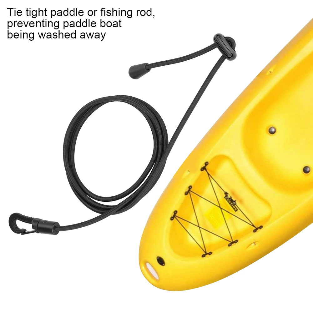 2PCS Durable Rubber String Elastic Boating Kayak Paddle Safety Rod Leash For Paddling