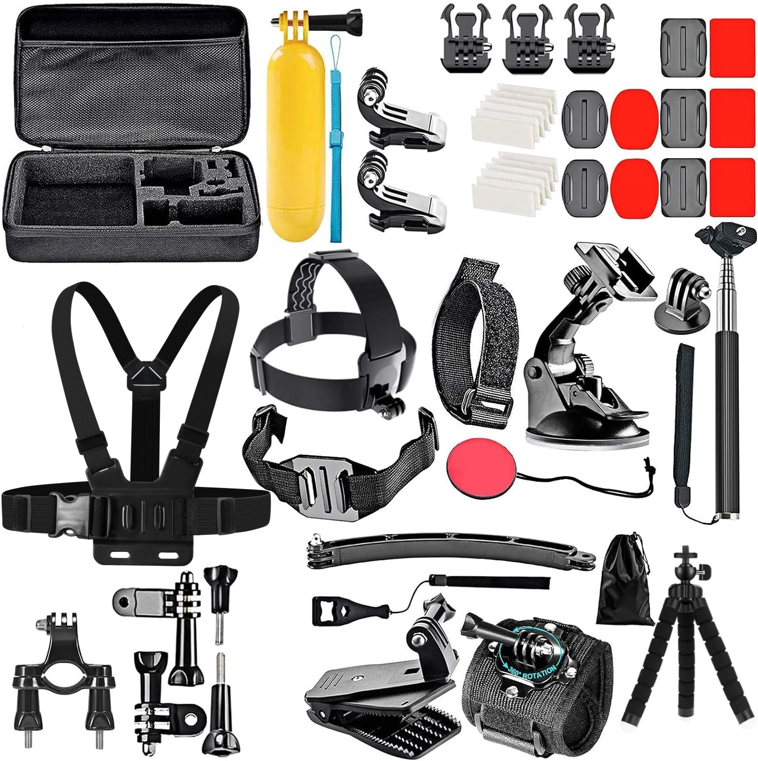 50 in 1 Action Camera Accessory Kit Sets for GoPro Hero 13 12 11 10 9 8 7 6 GoPro Max Insta360 AKASO DJI Osmo Action Cameras