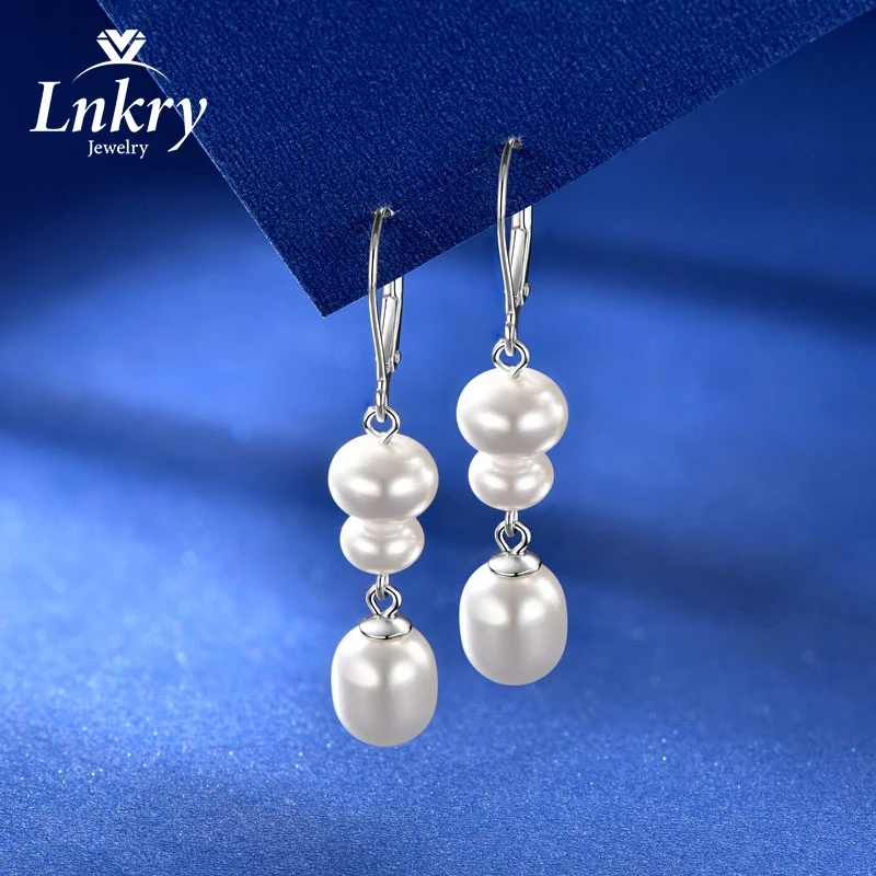 

Lnkry серьги-подвески из стерлингового серебра 925 пробы с культивированным жемчугом, элегантные серьги-подвески с белым жемчугом для женщин, женские свадебные украшения