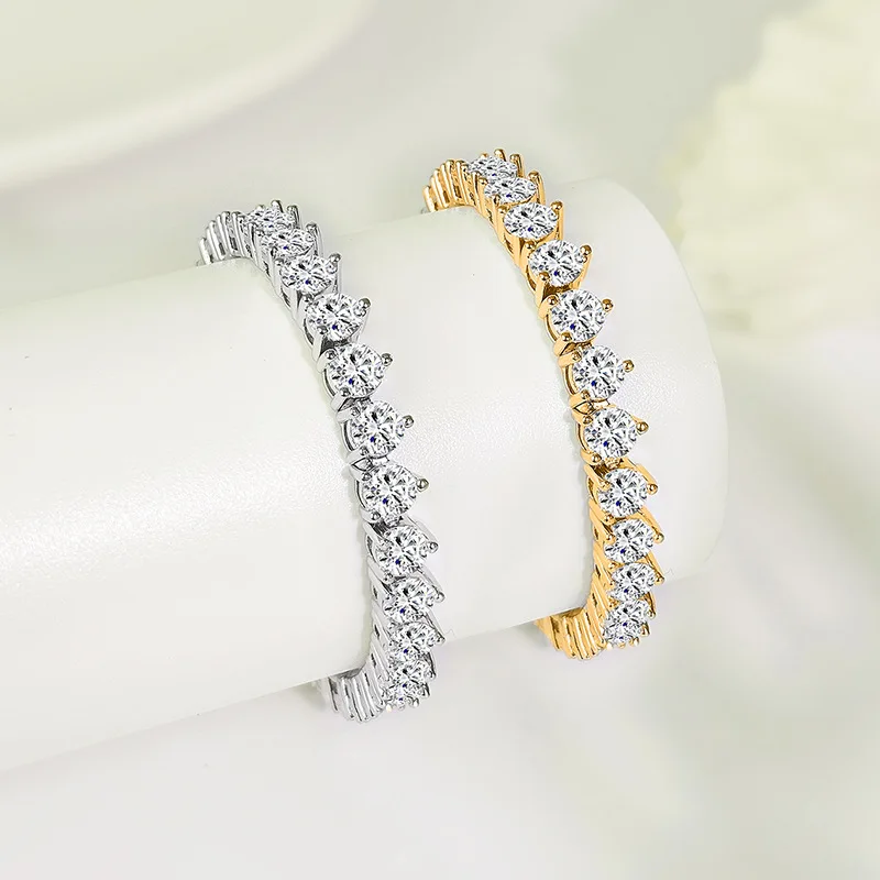Lovers Heat 4mm Lab Emerald Bangle Bracelet White Gold Engagement Wedding Bracelets for Women Men Promise Party Jewelry