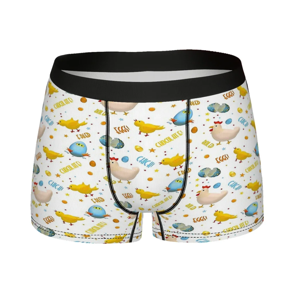 I Enjoy Eggs Men Boxer Briefs Chicken family bucket Breathable Creative Underpants Top Quality Print Shorts Gift Idea