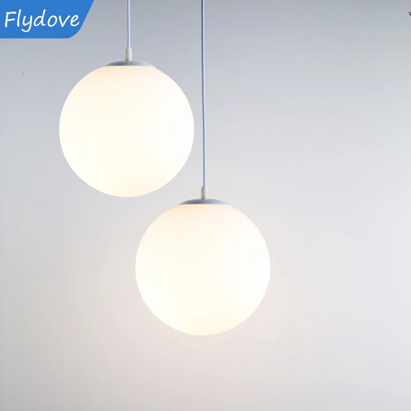 Modern designer glass ball pendant light simple For Villa Bedroom Table Living Restaurant Room Bedside Home Decor Fixture LED