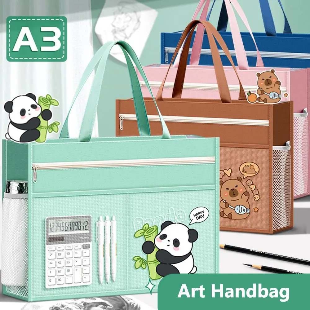 

New Canvas A3 Tutorial Bag A3 Plus Size Canvas Art Bag Zipper Design Large Capacity Handbag Students